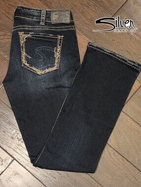 Silver Jeans Women's Elyse Dark Slim Boot Jeans 30W 33L
